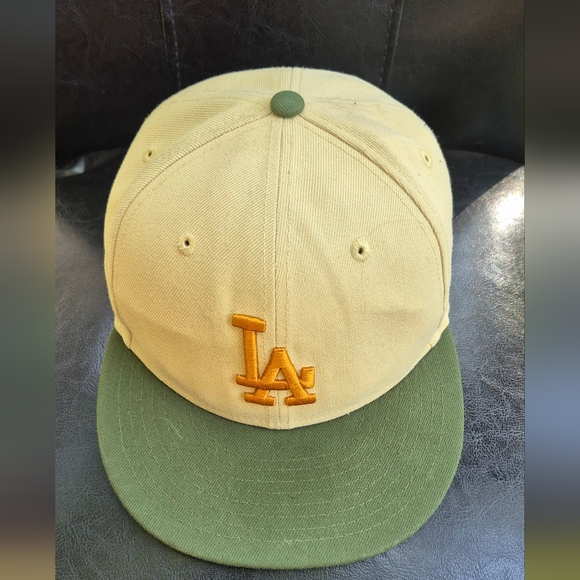 LA Logo Two-Tone Cap - Green and Tan - Picture 1 of 5
